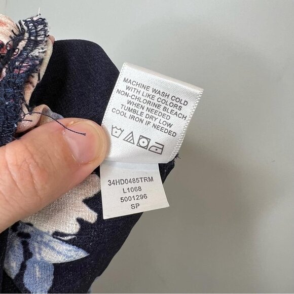 About a Girl Womens Size Small Blue Floral Jogger Pants Pull On Pink Casual - Picture 9 of 10